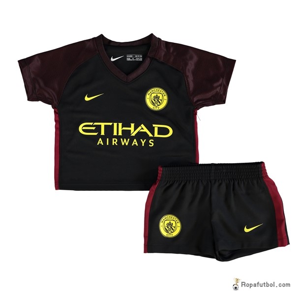 Camiseta Manchester City Replica Segunda Ropa Niños 2016/17 Negro